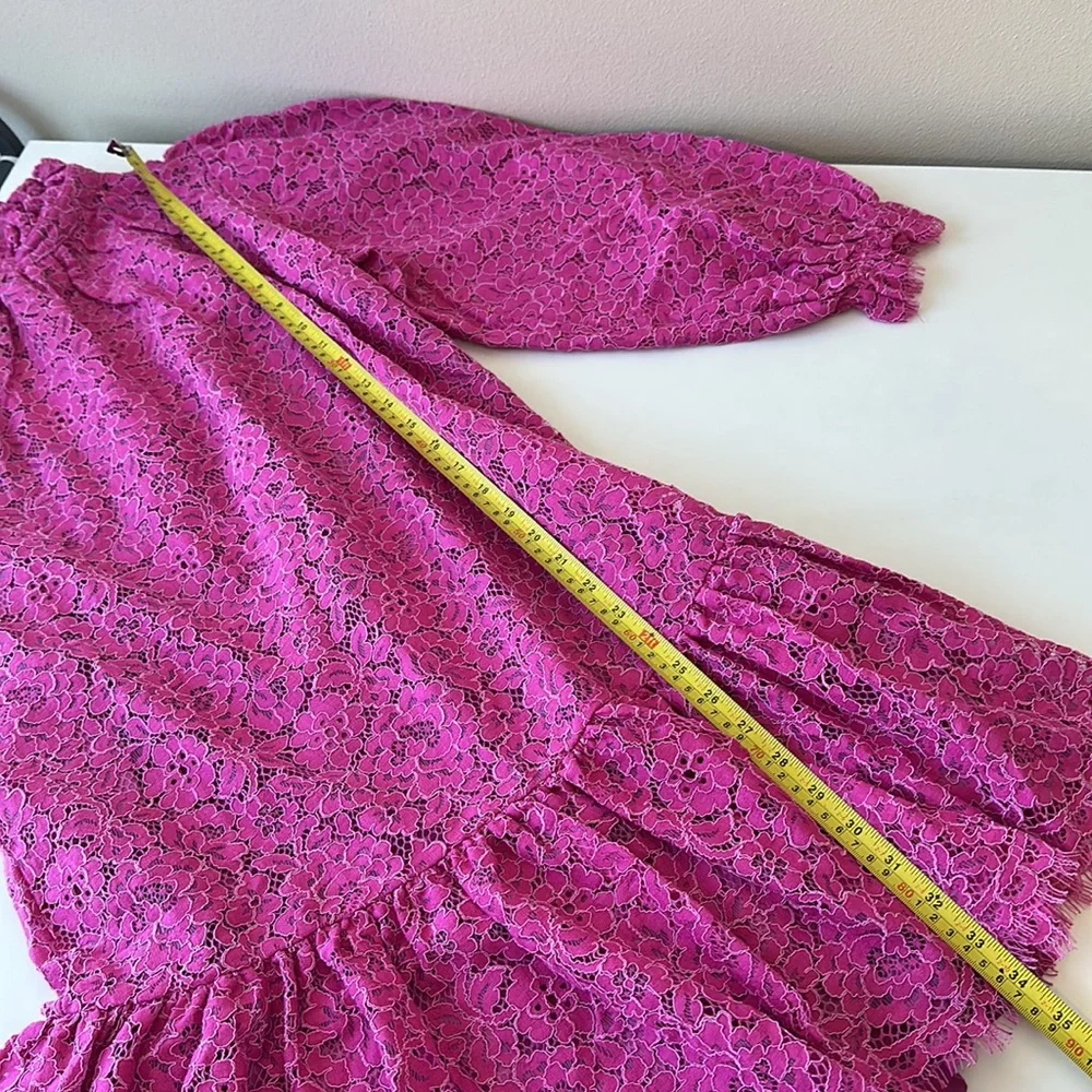 J Crew Ruffleneck Lace Dress in Soft Azalea NWT Size Small